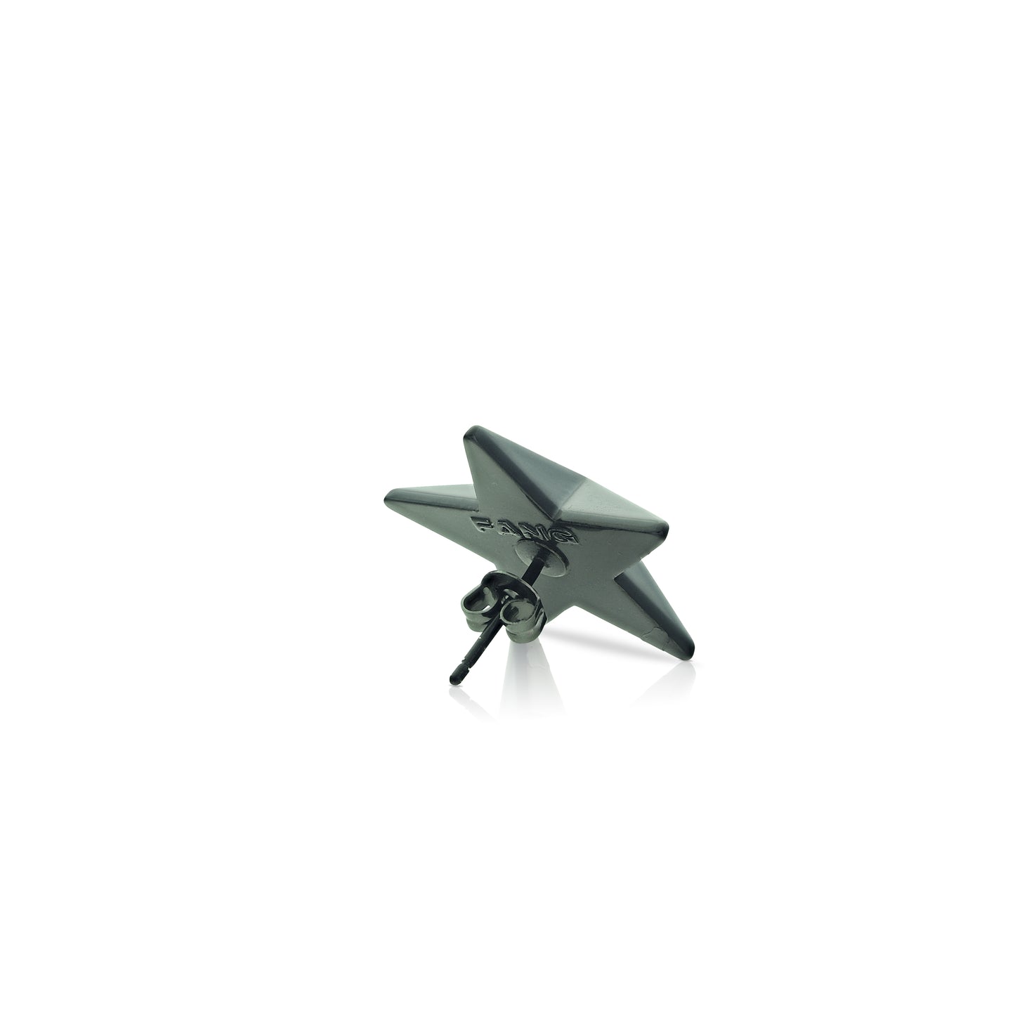 FANG: Three-Dimensional Black Star Stud Earring (Single)