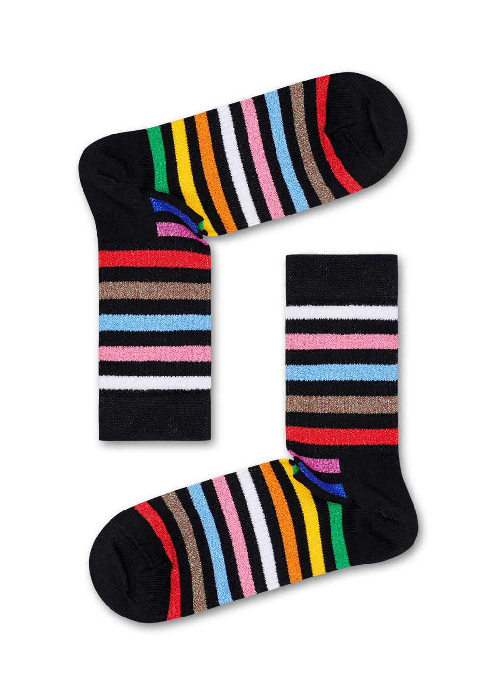 Happy Socks x Phluid: Black Rainbow Stripe Sock