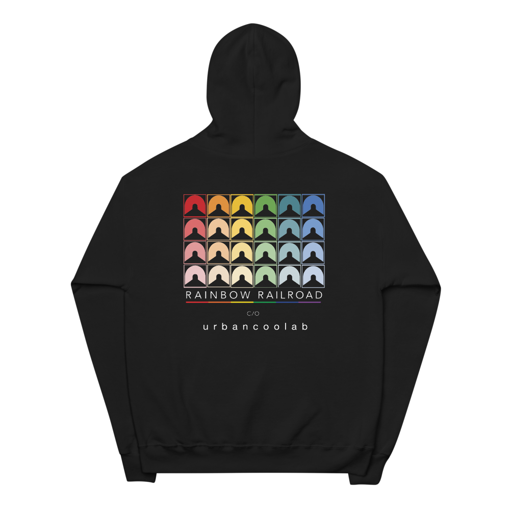 UrbanCoolab: Rainbow Railroad: RR - Blocks Hoodie (Black)