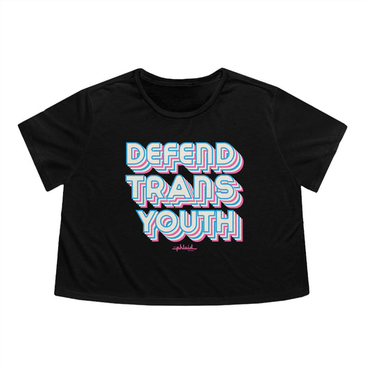 Defend Trans Youth Flowy Cropped Tee