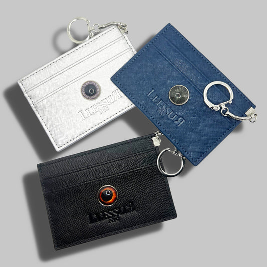 LLESSUR NYC: Evil Eye Embellished Cardholder with Keychain Ring