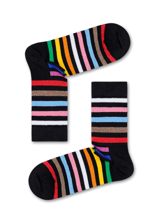 Happy Socks x Phluid: Black Rainbow Stripe Sock