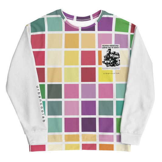UrbanCoolab: Rainbow Railroad: RR - Color Blocks Crewneck Sweater (Pattern)
