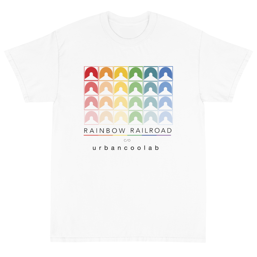 UrbanCoolab: Rainbow Railroad: RR - Blocks T-Shirt (White)