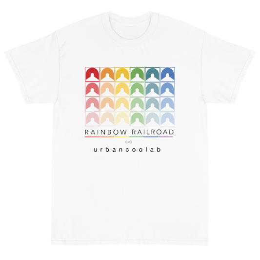 UrbanCoolab: Rainbow Railroad: RR - Blocks T-Shirt (White)